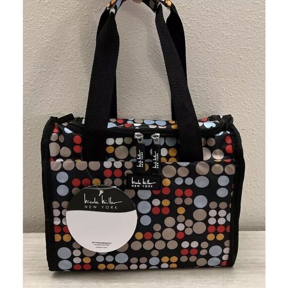 Nicole Miller New York N3550-60B-LT Insulated 11" Navy Blue Lunch Tote - Picture 1 of 9